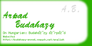 arpad budahazy business card